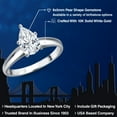 thumbnail image 2 of Gem Stone King 10K White Gold White Moissanite Engagement Ring for Women | 1.00 Cttw | Pear Shape 8X5MM | Gemstone Birthstone | Size 6, 2 of 6