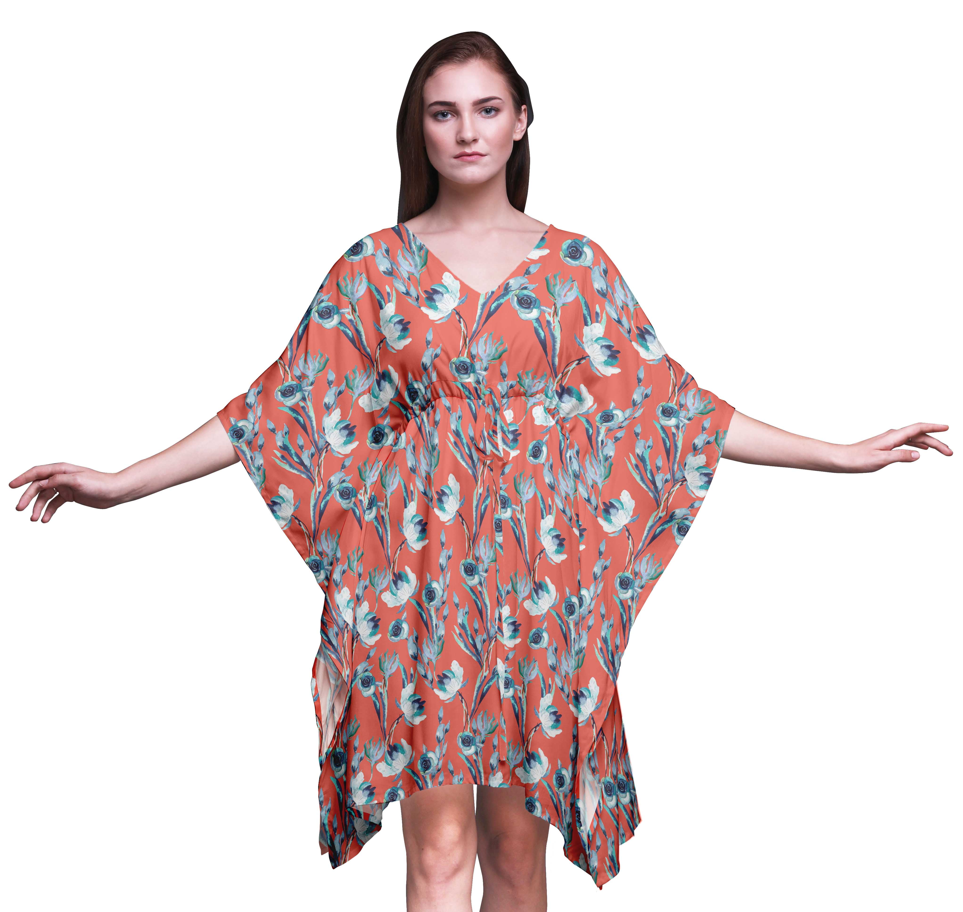 Bimba Printed Kaftan Classy Beach Coverup Kimono De Algodón