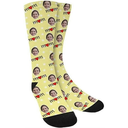 

D-Story Custom Face Socks for Dad Personalized Photo Picture on Socks Crew Socks Unisex Gift for Father s Day