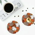 thumbnail image 5 of Bingfone Vintage Various Pumpkins Leopard Orange White Leather Drinks Coasters With Set Of 6,Suitable For Home Kitchen,Coffee Cup Coasters Home Gift, 5 of 9