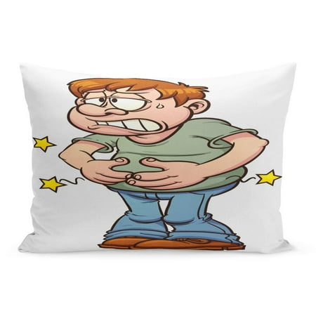 ECCOT Pain Man Suffering from Stomach Ache Simple Gradients All Pillowcase Pillow Cover Cushion Case 20x30 (Best Simple Man Cover)