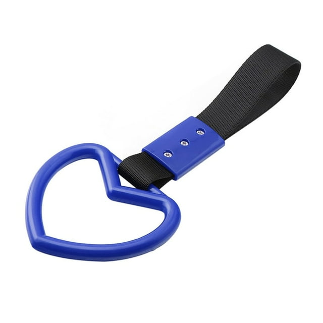 SPRING Heart shaped Car Electrostatic Strap Decorative Hanging Ring Rear Bumper Ring black + blue