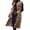 Khaki, variant on Women Vest Solid Color Round Neck Faux Fur Thick Crew Neck Outerwear for Daily Wear