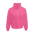 thumbnail image 4 of Teen Girls Tops Trendy Girls Clothes Girls Half Ziper Collar Cropped Hoodies Long Sleeve Zip Up Pullover Sweatshirts Thumb Hole Hot Pink 9-10 Years, 4 of 4