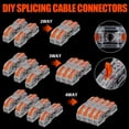 thumbnail image 3 of 50x Reusable Spring Wire Cable Connectors 28-12AWG Lever Electric Terminal Block, 3 of 8