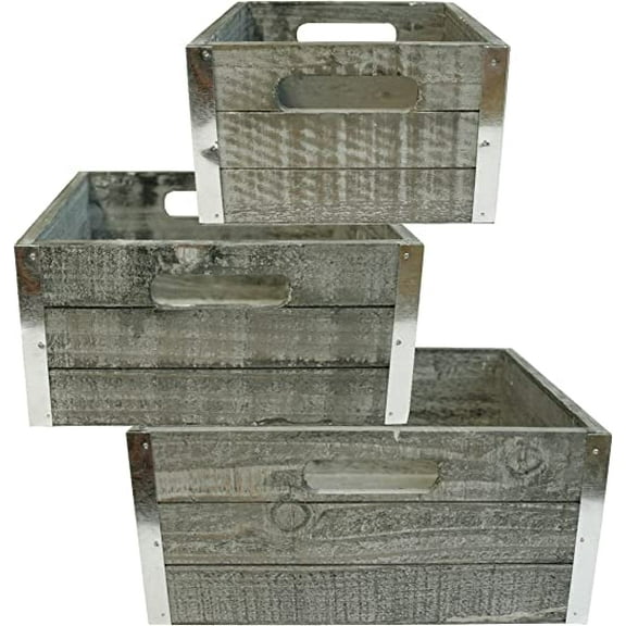 Wald Import Wood Crate Box -Set of 3