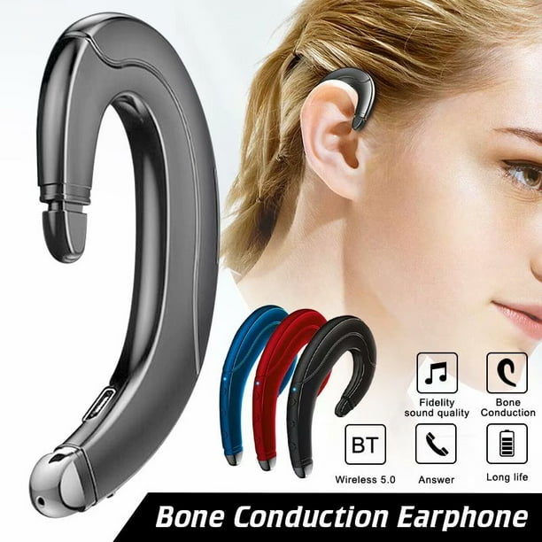 Bluetooth V5.0 Bone Conduction Earphone Single Earphone Sport Stereo Headset Ear Hook for Smart