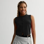 Juniors' madden girl Button Front Sweater Vest Color: Black Size: SMALL