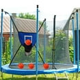 thumbnail image 6 of Trampoline Basketball Hoop Set with Soft Rim and 4 Mini Balls Pump Included Dunking Game Accessory for Kids Adults Outdoor Backyard Trampoline Gym Garden Play, 6 of 8