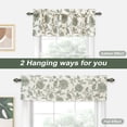 thumbnail image 3 of DriftAway Freda Jacobean Floral Linen Blend Blackout Thermal Insulated Energy Saving Privacy Window Linen Curtain Valance Rod Pocket 2 Layers Single 52 Inch by 14 Inch Plus 1.75 Header Loden Green, 3 of 8
