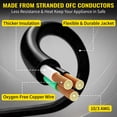 thumbnail image 3 of ZAZFO 15ft 10 Gauge Extension Cord, 3 Prong 5-15P to 5-15R, SJTW with Power Indicator Light, Heavy Duty Flexible Durable, Black Waterproof for Outdoor Use, 3 of 7