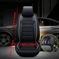 thumbnail image 3 of 1 Piece Leather Car Seat Cover Front Seat Covers for Cars Waterproof Cushion Pad Automotive Covers for Most SUVs Sedan Truck Cars, Red, 3 of 11