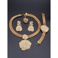 thumbnail image 4 of Goldtone Crystal Rose Jewelry Set: Necklace, Earrings, Bracelet, 4 of 4