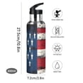 thumbnail image 5 of ALAZA Retro American Flag Water Bottle Insulated Flask Stainless Steel Straw Lid 20 oz, 5 of 6
