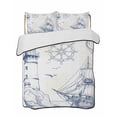 thumbnail image 2 of Nautical Ship Lighthouse King Size Down Alternative Comforter, Lightweight Comforter Quilt Bedding Set with Pillow Shams Ocean Anchor Rudder Lines Art All Seasons Bed Comforter Duvet Insert 96"x106", 2 of 7