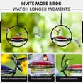 thumbnail image 4 of Mosaic Birds Recycled Glass and Metal Hummingbird Feeder for Outdoors - Hanging Bird Decor for Gardens - Black, 4 of 6