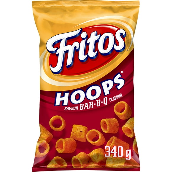 Fritos Hoops Bar-B-Q Flavour Corn Chips, 340GM