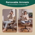 thumbnail image 6 of HomeZeer Vintage Executive Office Chair with Rubber Casters Padded Arms, Premium Camel Brown Faux Leather Swivel Computer Desk Chair, Height Adjustable Task Chair for Home Office, 6 of 12