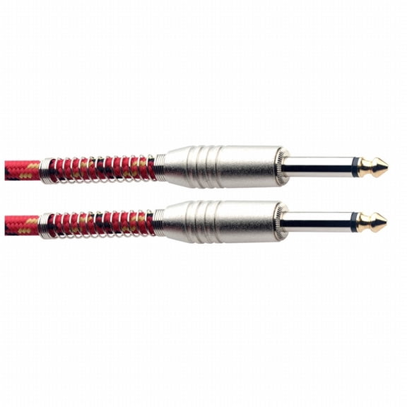 Stagg S-Series Vintage Tweed Style Instrument Cable 3M 10 ft Red