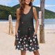 thumbnail image 2 of Faldas Largas de las Mujeres Impresas de Bolsillo sin Mangas con Cuello en V, Vestido Casual sin Posicionamiento, 2 of 8
