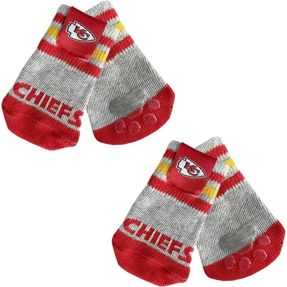 NFL Anti Slip Dog Socks with Elastic Ribbed Top Indoor/Outdoor Paw Protection
