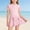 Z05#Pink, variant on Fesfesfes 2-12 Years Girls Swim Skirt Color Blocked Zip Swimsuits for Girls Round Neck Tight Fitting Short Sleeved Swimsuit Pleated Dress(Blue,5 Years)