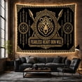 thumbnail image 6 of Fierce Bear Head with Gold Art on Black Background, Mystical Dark Academia for Viking Art Fans, Norse Knotwork Decor, Housewarming Gift Tapestry Wall Hanging for Bedroom and Living Room, 6 of 7