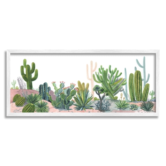 Stupell Varied Desert Vegetation Cacti Botanical & Floral Painting White Framed Art Print Wall Art