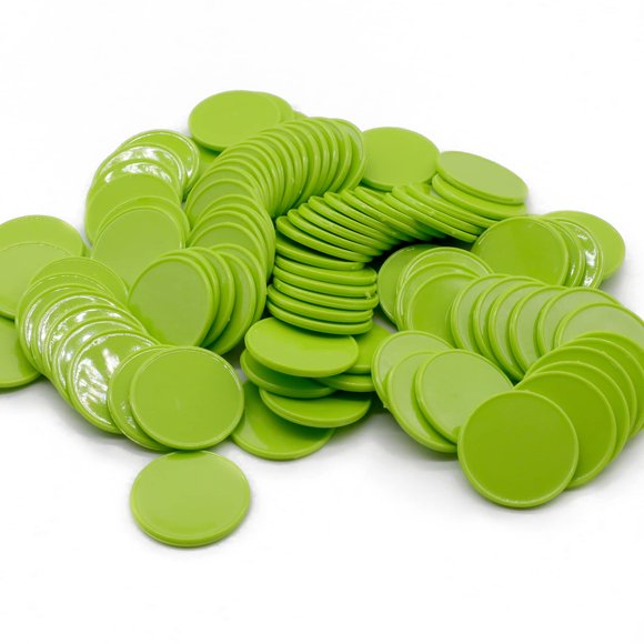 Hakitaroom Juego De 100 Fichas De Juego De Fichas De Póquer De Plástico Opaco Con Caja De Almacenamiento (Lawngreen 1 Pulgada)