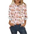 thumbnail image 2 of Meichang Blouses d'Automne pour Femmes 2024 Hauts Tendance de l\'Action de Grâce T-Shirts Graphiques Reconnaissants Manches Longues Col Rond Hauts de Vacances Blouses Grande Taille, 2 of 9