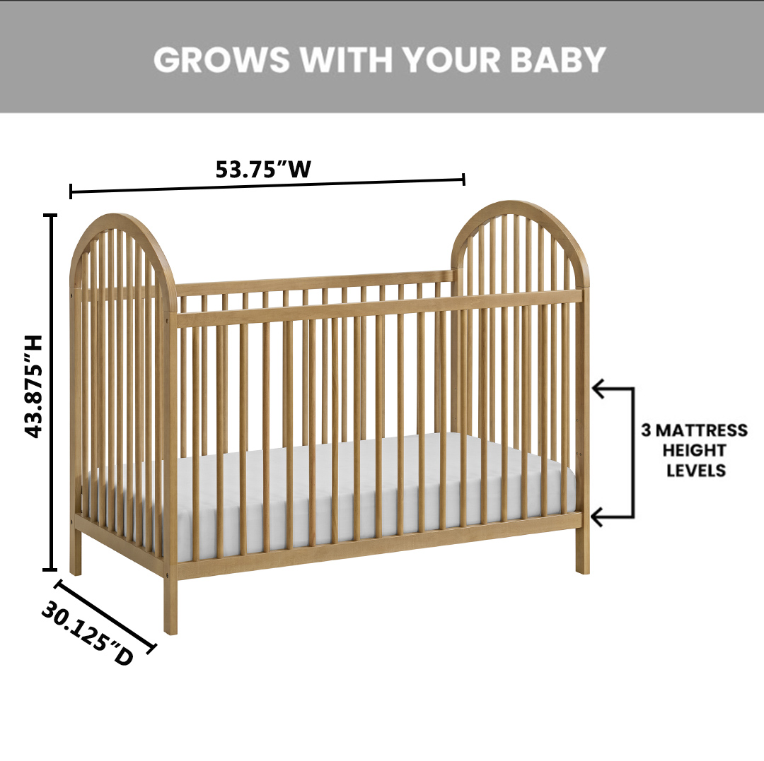 Oxford Baby Everest Convertible Island Crib Honey Wood