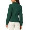 thumbnail image 3 of INSPIRE CHIC Women's Winter Worsted Notched Lapel Double Breasted Overcoat XL Dark Green, 3 of 6