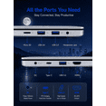 thumbnail image 5 of Rumtuk 16-inch Laptop, 16GB DDR4 RAM, 512GB NVMe SSD, N95 Quad-core(Up to 3.4GHz),Win 11 Pro/Office ,FHD 1920x1080 IPS, Backlit KB, Numpad, Fingerprint, Webcam, WiFi, HDMI, Work,Study&Play, Silver, 5 of 7