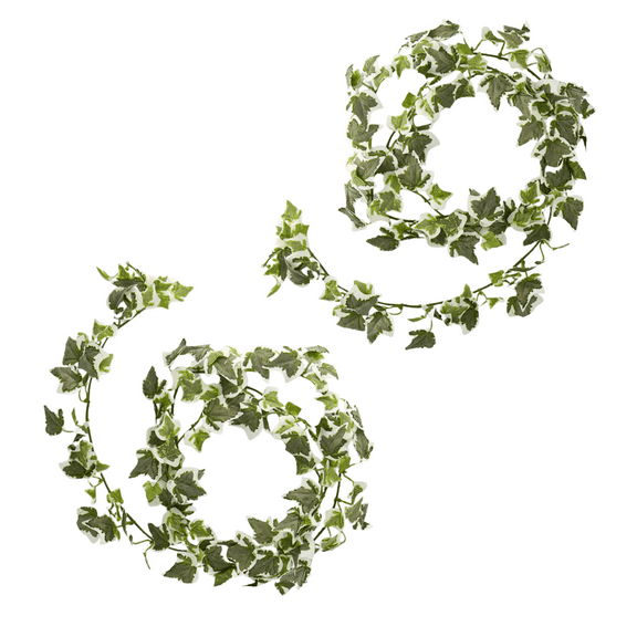 2 Silk Green Needlepoint Ivy Garlands - for Floral Work and Decor - Factory Direct Craft