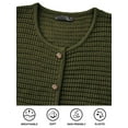 thumbnail image 6 of Women Knit Cardigan Sweaters Fall Fashion Long Sleeve Button Down Trendy Casual Jacket Winter Clothes Dark Green XL, 6 of 9