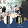 thumbnail image 5 of Room Dividers and Folding Privacy Screens 4 Panel 6 ft Foldable Portable Room Seperating Divider, Handwork Wood Mesh Woven Design Wall, Freestanding, Black, 5 of 7