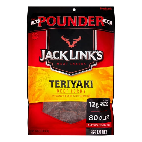Jack Link’s Beef Jerky Pounder Size, Teriyaki, 16oz