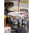 thumbnail image 4 of Outdoor Tablecloth with Umbrella Hole and Zipper, Christmas Snowman Square Table Cloth 54x54 Inch Waterproof Tablecloth, Xmas Tree Snowflake Eucalyptus Wooden Picnic Table Cover for Patio Camping, 4 of 7