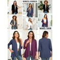 thumbnail image 2 of CRAYNER Women Cardigan Casual Lightweight Cardigan 3/4 Sleeve Open Front Soft Light Cardigan Drape Duster, 2 of 9