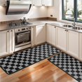 thumbnail image 3 of Kitchen Rugs Sets Of 2,Gray and Black Checkered Pattern Anti Fatigue Kitchen Mat Rugs Non Slip Washable,Decorative Kitchen Floor Mats for Kitchen,Sink,Laundry,17"x47"+17"x47", 3 of 5