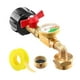 thumbnail image 3 of Adaptador de recarga de gas Accesorios de latón de recarga rápida Fácil de usar con válvula con manómetro para calentador de quemador de picnic al, 3 of 8
