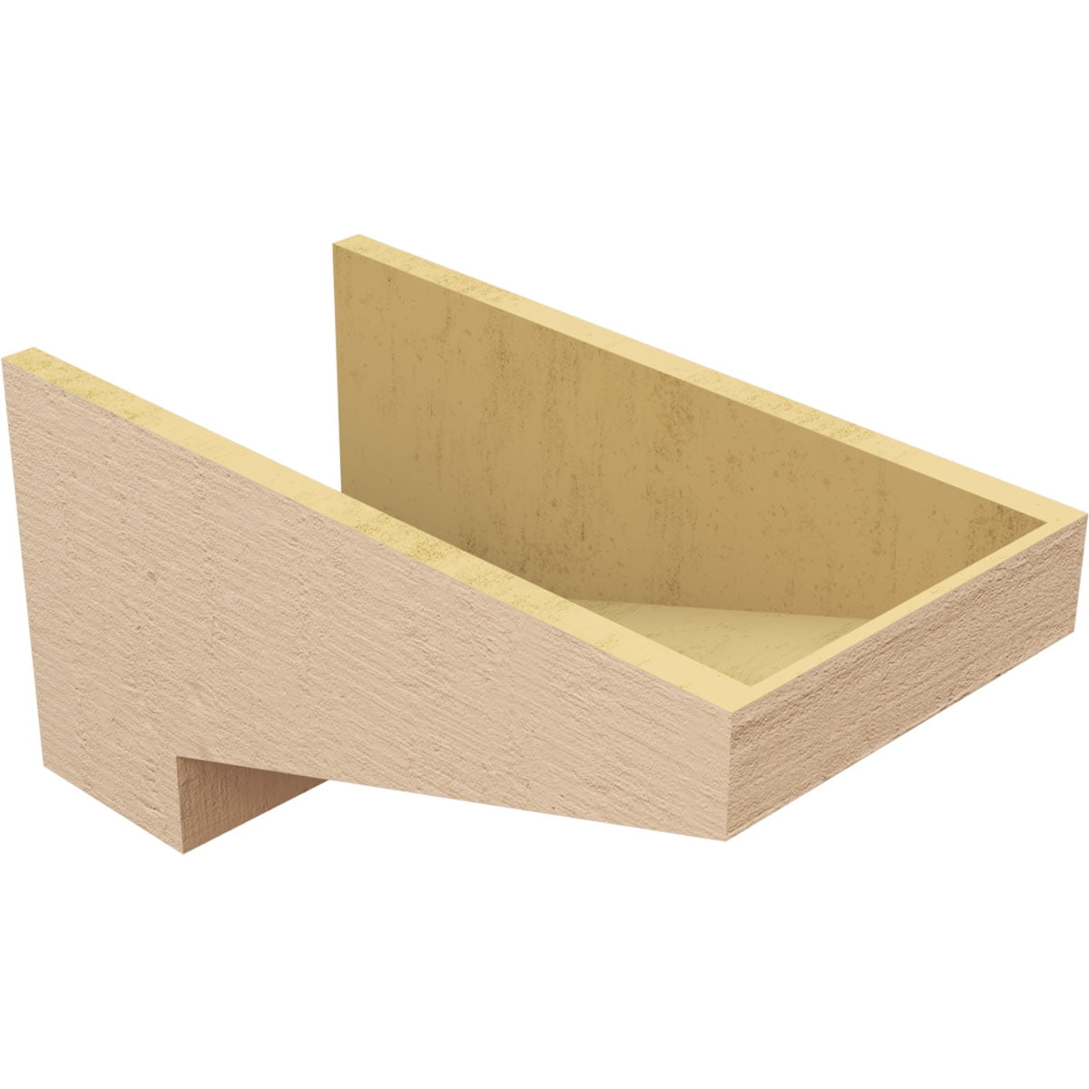 12"W x 24"D x 12"H Wide Clemmons Rough Cedar Woodgrain TimberThane Corbel, Primed Tan