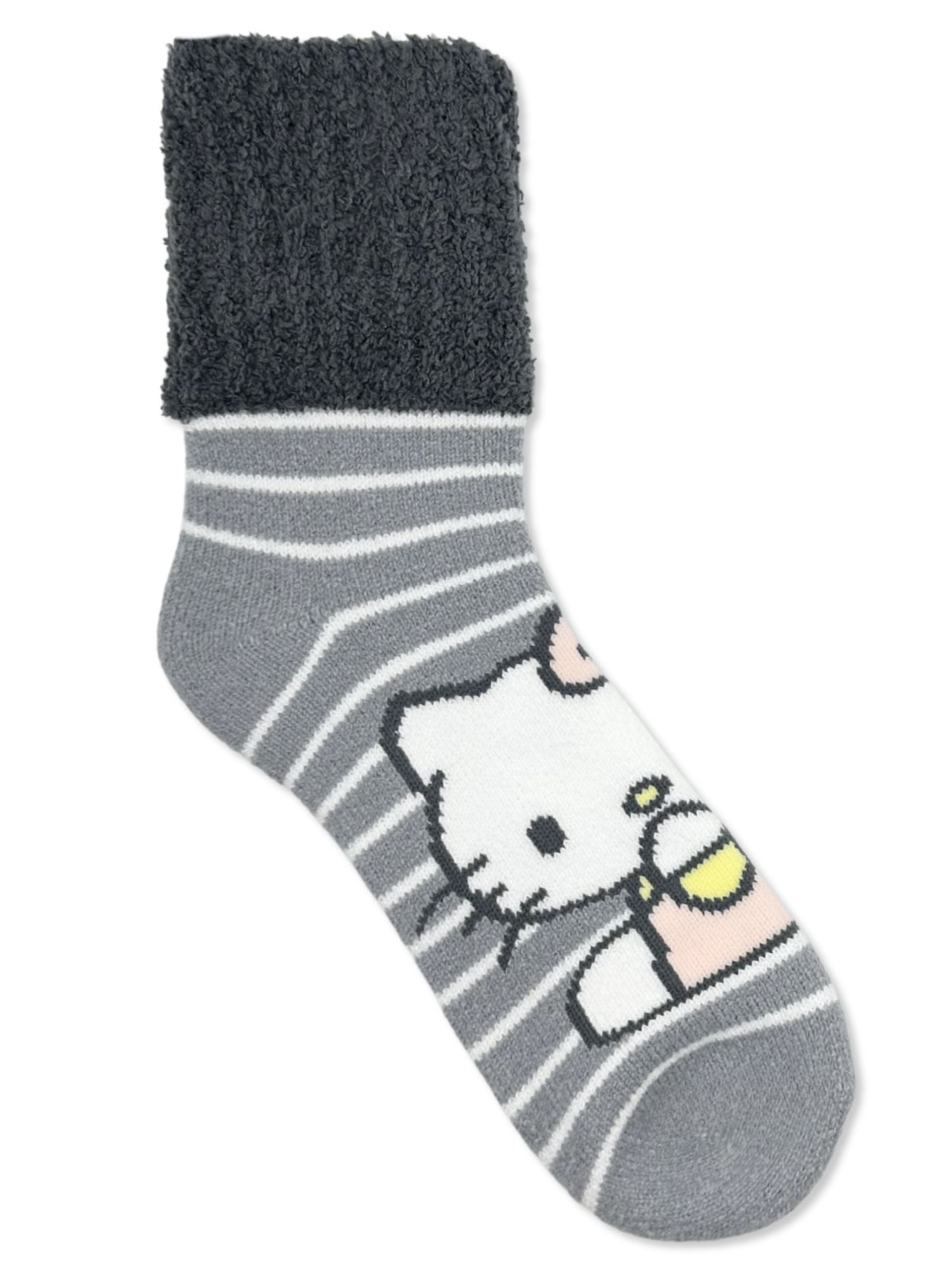 Hello Kitty Women's Cozy Crew Socks, 2-Pack, Shoe Sizes 4-10