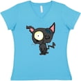 thumbnail image 3 of Inktastic Goth Animals Pets Black Cat Women's V-Neck T-Shirt, 3 of 5