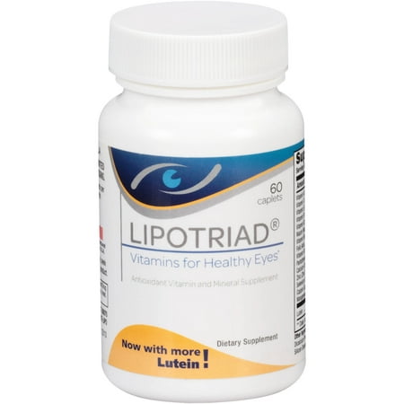 LIPOTRIAD original Antioxydant Eye supplément de vitamines et minéraux avec lutéine caplets, 60 count