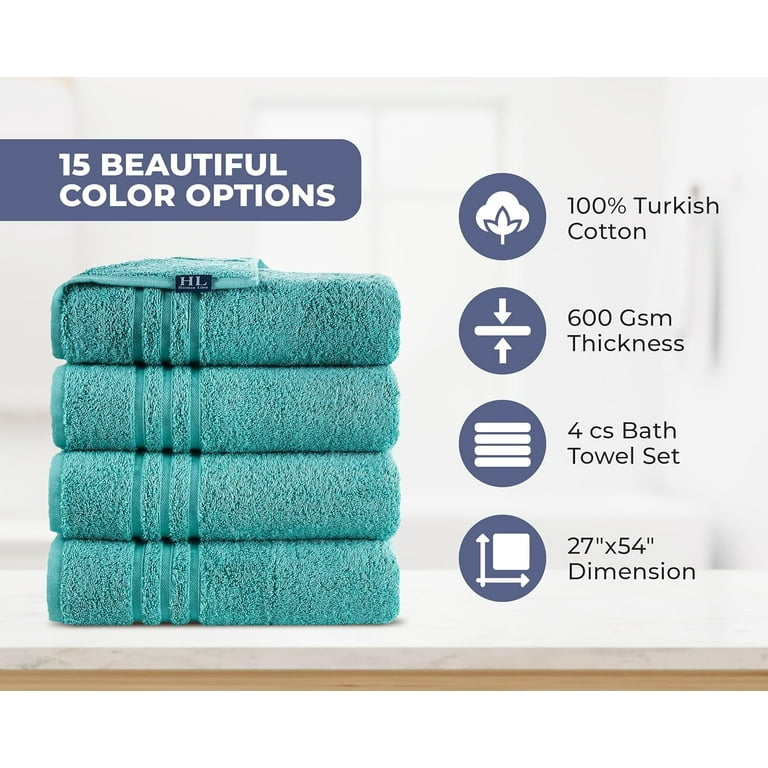 Hammam Linen Hand Towels Set Water Green Soft Fluffy, Absorbent and Quick  Dry Perfect for Daily Use