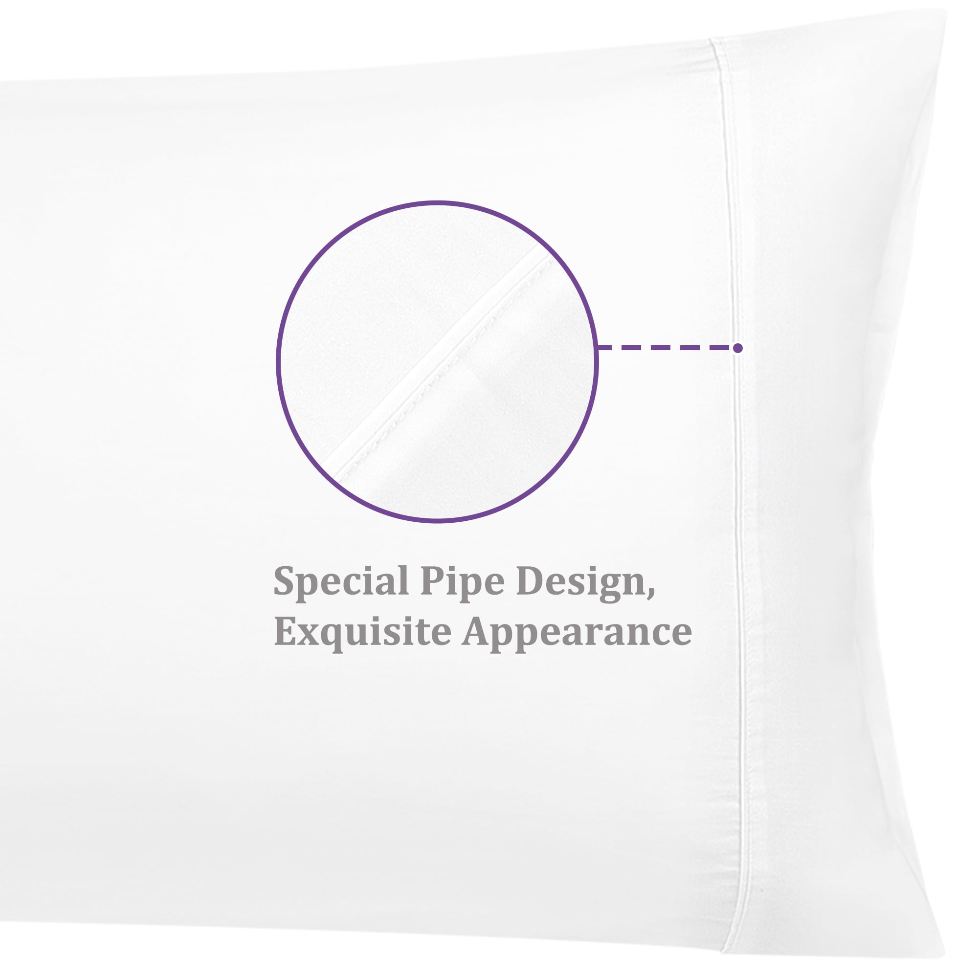 Unique Bargains 20"x 55" 1PC Zipper Closure Body Pillow Cover White