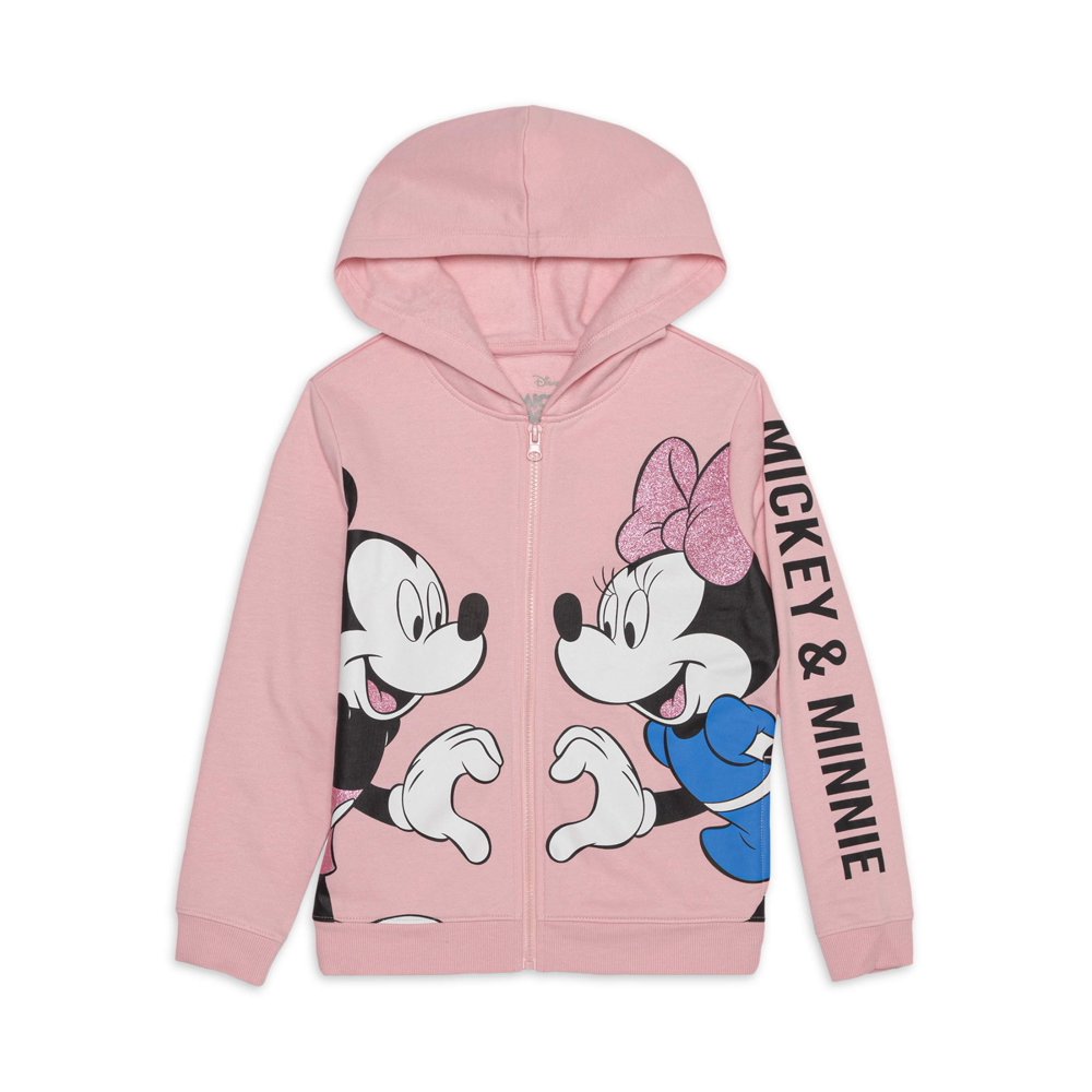 Minnie Mouse Disney Minnie Mouse Girls Glitter Graphic ZipUp Hoodie