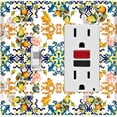 thumbnail image 1 of Metal Light Switch Plate Cover Elegant Orange Kiwi Lemon Tile Pattern TIL007, 1 of 13