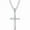 Silver-18inch, variant on S925 sterling silver cross pendant necklace, men's cross necklace, 18K silver-plated Figaro chain necklace, unisex, available in 16, 18, 20, 22, and 24-inch sizes.